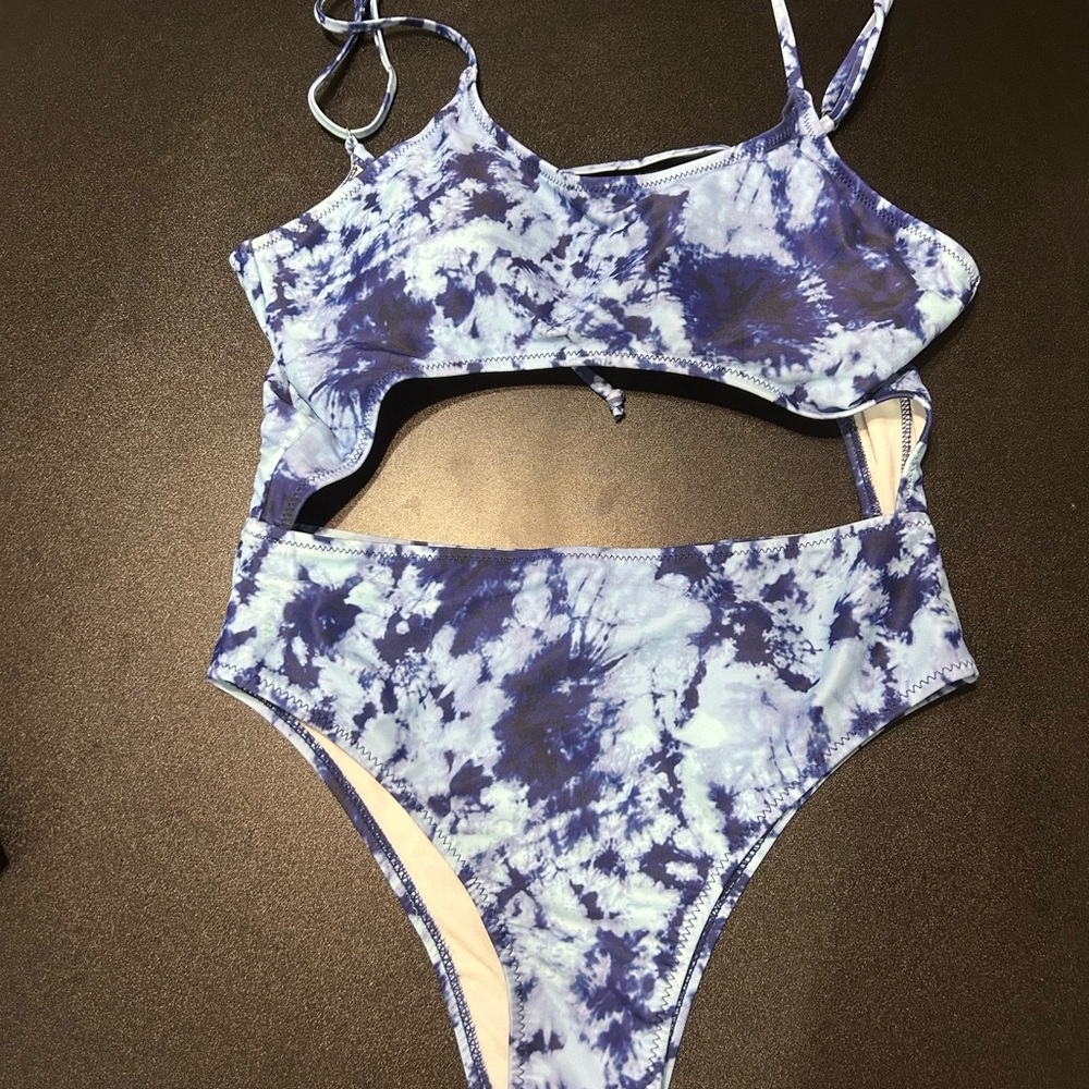 Blue Tie-Dye Swimsuit